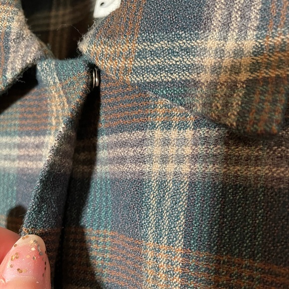 Vintage Green Plaid Wool Coat - Picture 4 of 9